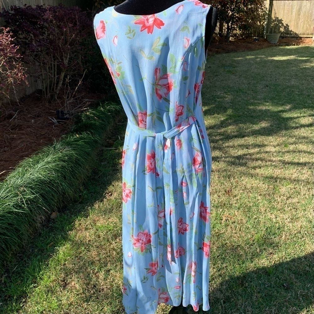 MIX NOUVEAU NY vintage coral and blue floral sheath tank dress - Picture 11 of 13